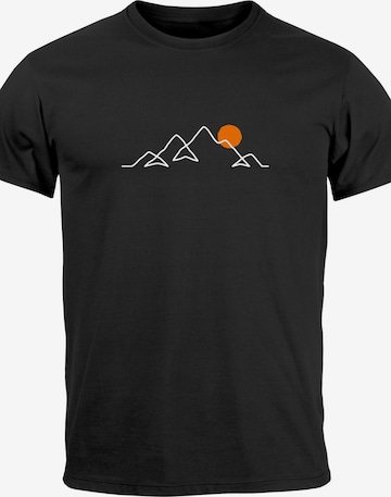 Neverless Shirt 'Berg Linie' in Black: front