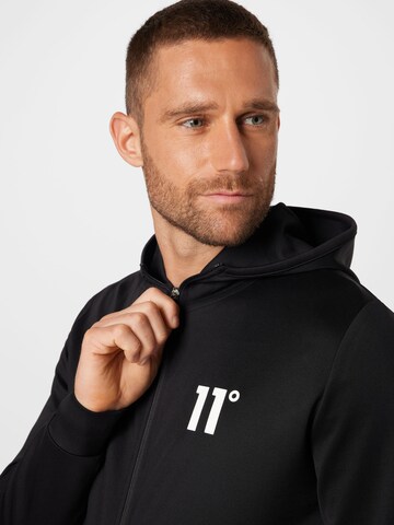 11 Degrees - Sudadera con cremallera en negro