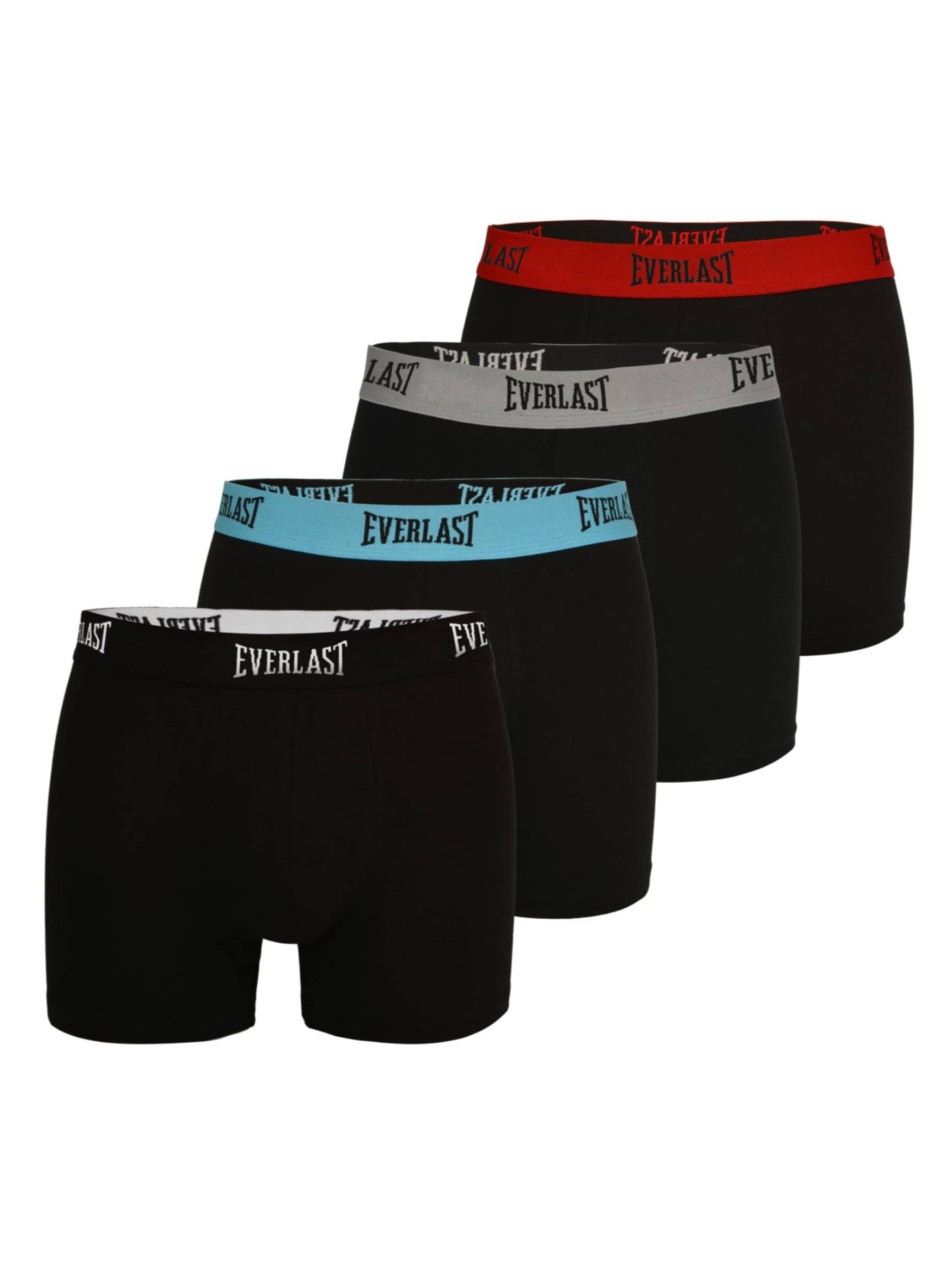 Everlast Bokserki 'Everlast 4er Pack - Herren Boxershorts aus Baumwolle, Unterhosen für Männer' w kolorze czarny: przód