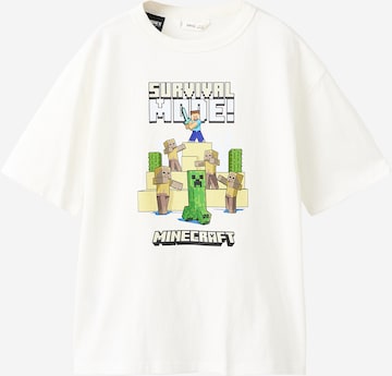MANGO KIDS Paita 'MINECRAW' värissä valkoinen: etupuoli