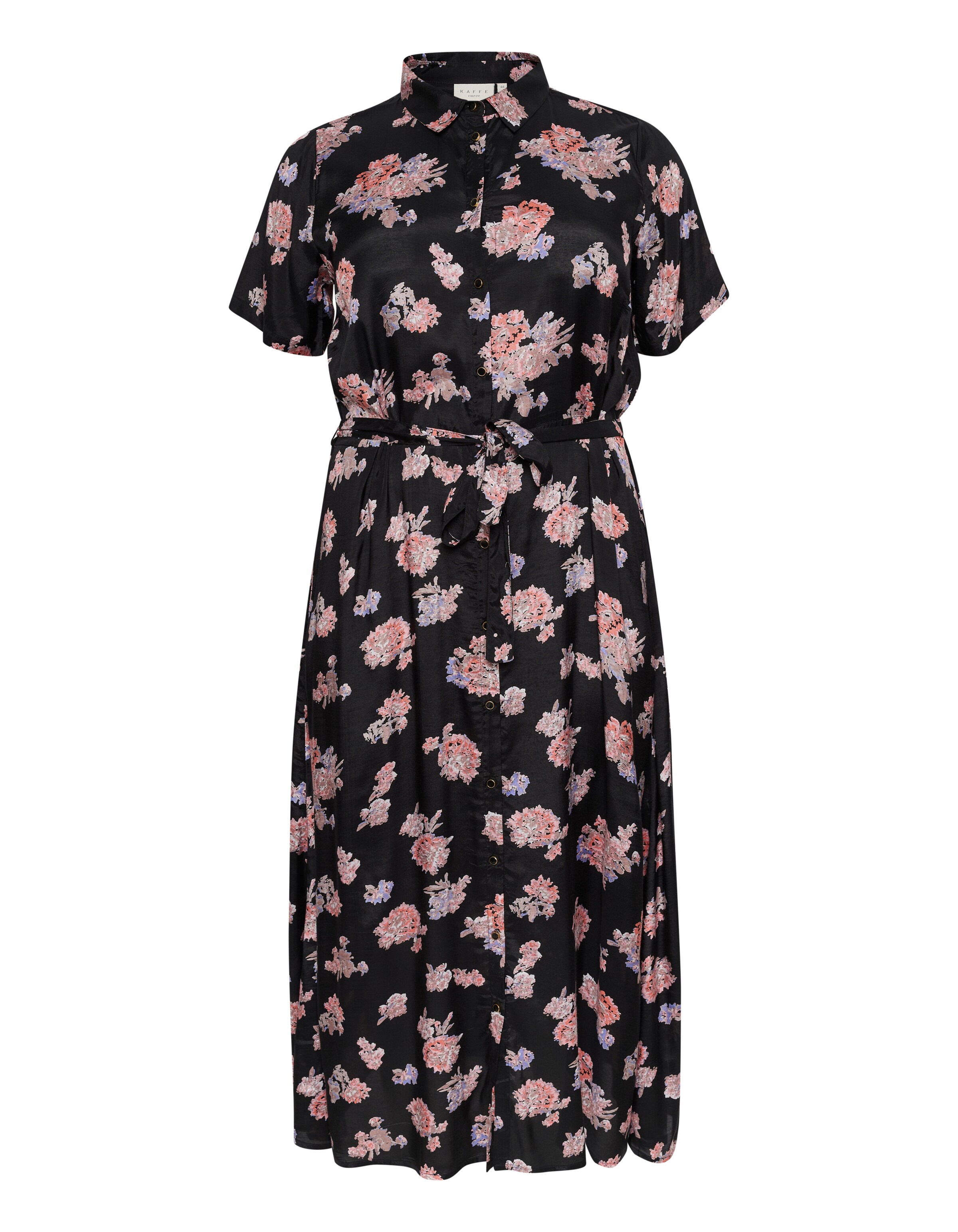 KAFFE CURVE Košeľové šaty 'Cilone' - Čierna: predná strana