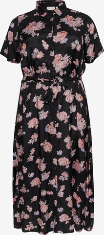 KAFFE CURVE Платье-рубашка 'Cilone' в Черный: спереди