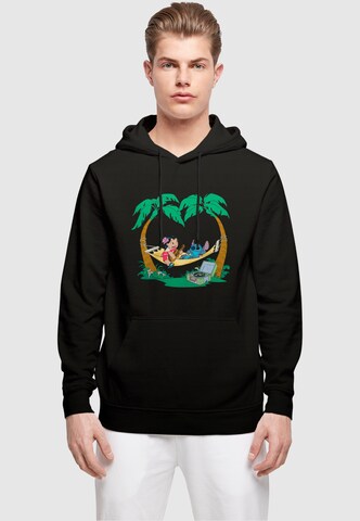 ABSOLUTE CULT Sweatshirt 'Lilo And Stitch - Play Some Music' in Zwart: voorkant