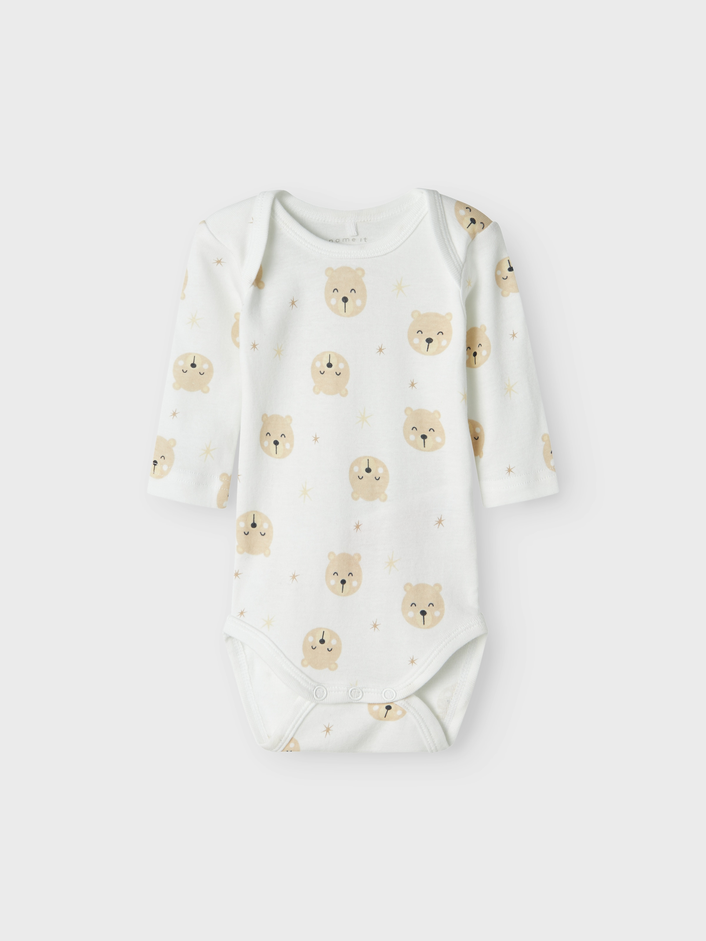 NAME IT Romper/Bodysuit 'Oxford Bear' in Beige