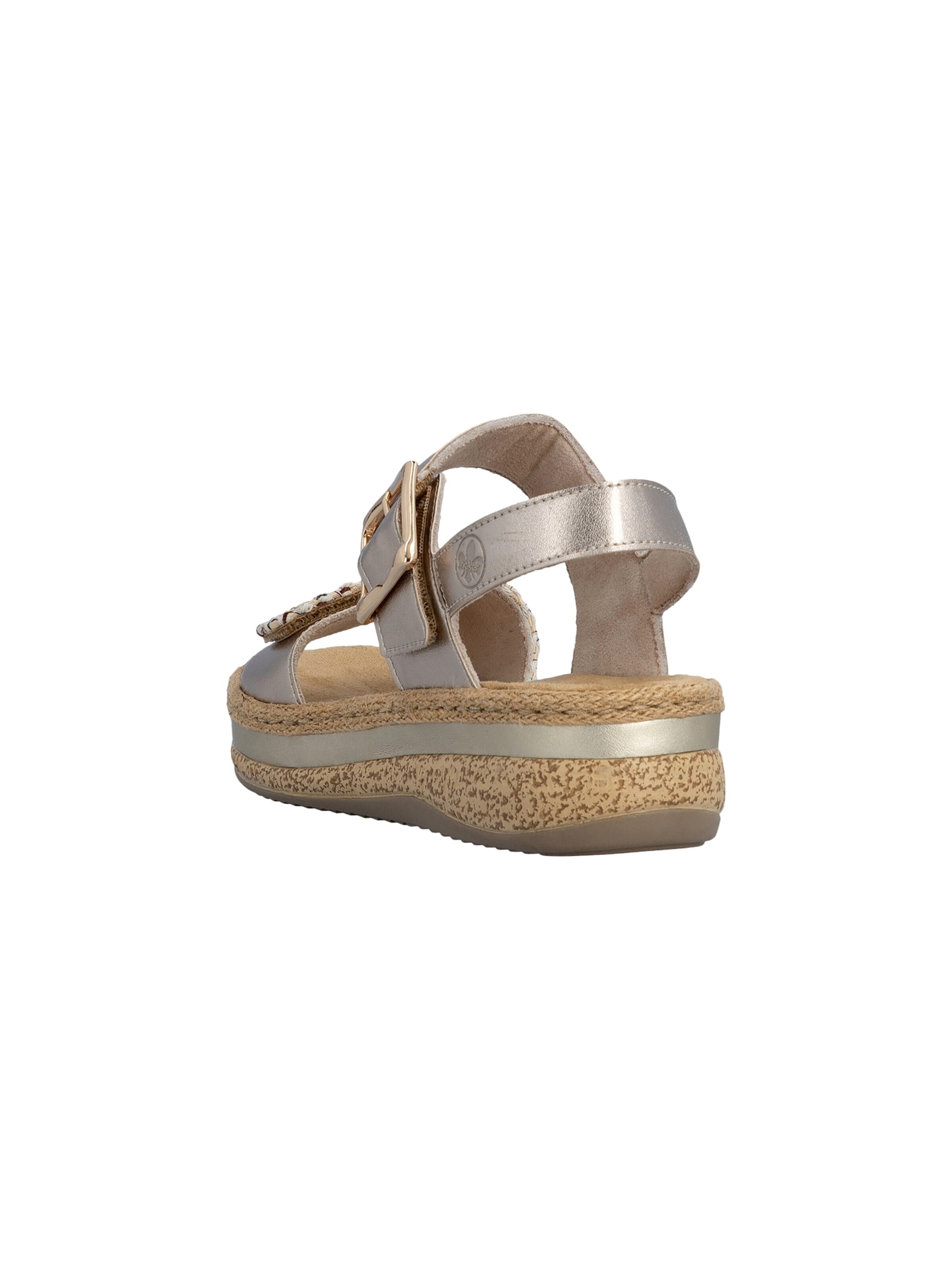 Sandales 'Rimo-Sandalen aus Leder mit Keilabsatz' Rieker en gris