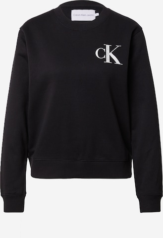 Sweat-shirt Calvin Klein Jeans en noir : devant