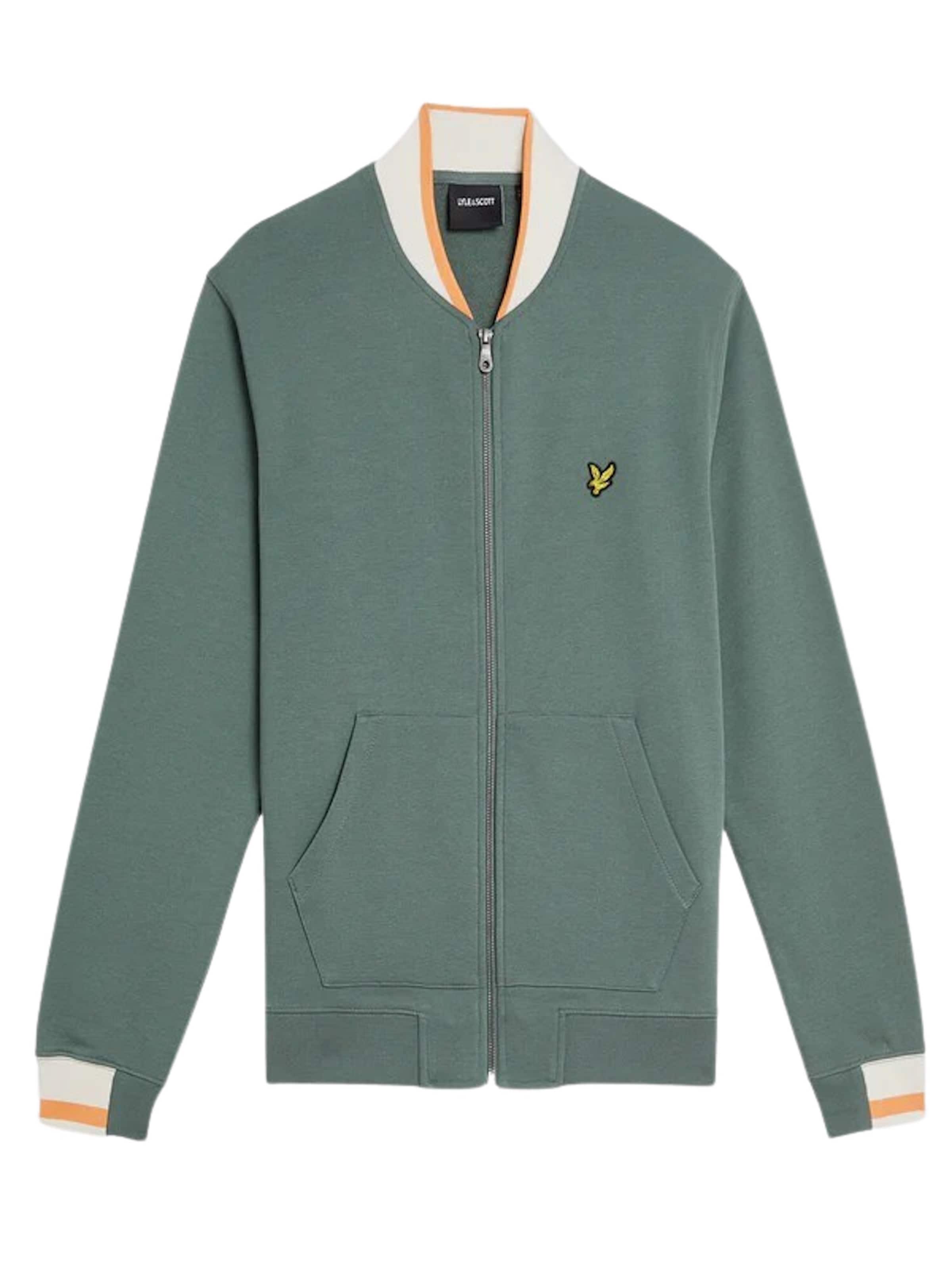 Lyle & Scott Sweatvest in Groen: voorkant