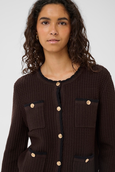 SOAKED IN LUXURY Cardigan 'SLNobilo' i L i choko, Produktvisning