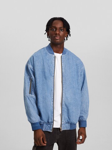 Bershka Between-season jacket in Blue: front