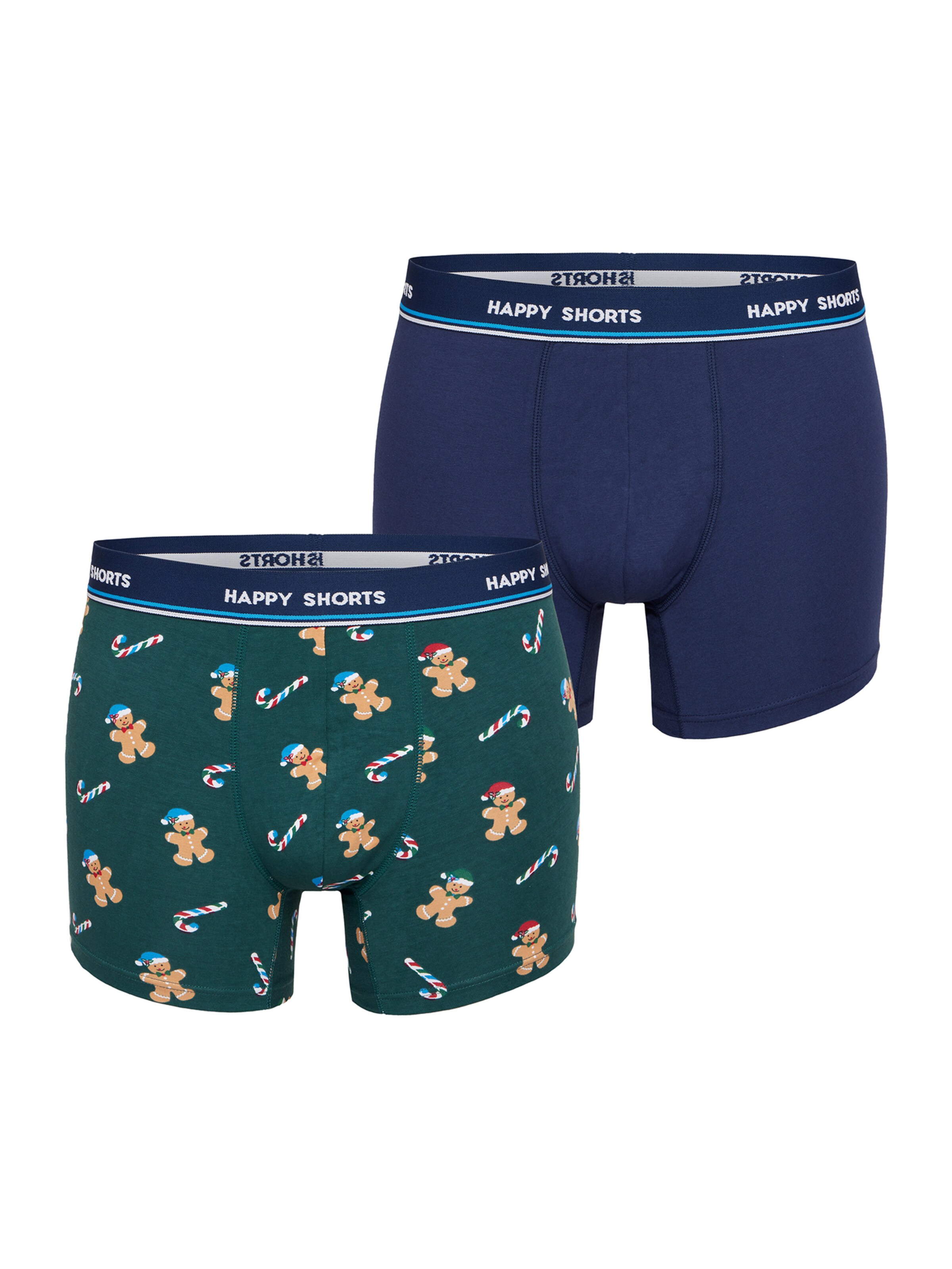 Happy Shorts Boxershorts 'XMAS' in Blauw: voorkant