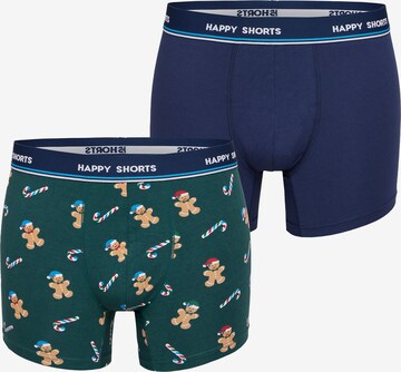 Happy Shorts Boxershorts 'XMAS' in Blauw: voorkant