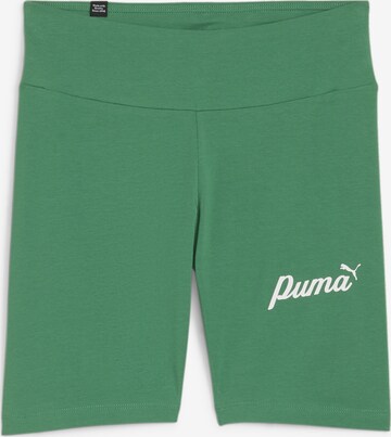 PUMA Skinny Workout Pants 'ESS+' in Green: front