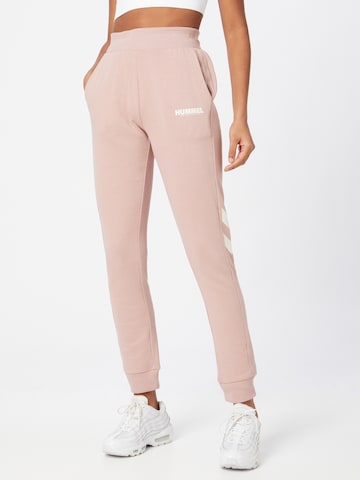 Hummel Tapered Workout Pants in Pink: front