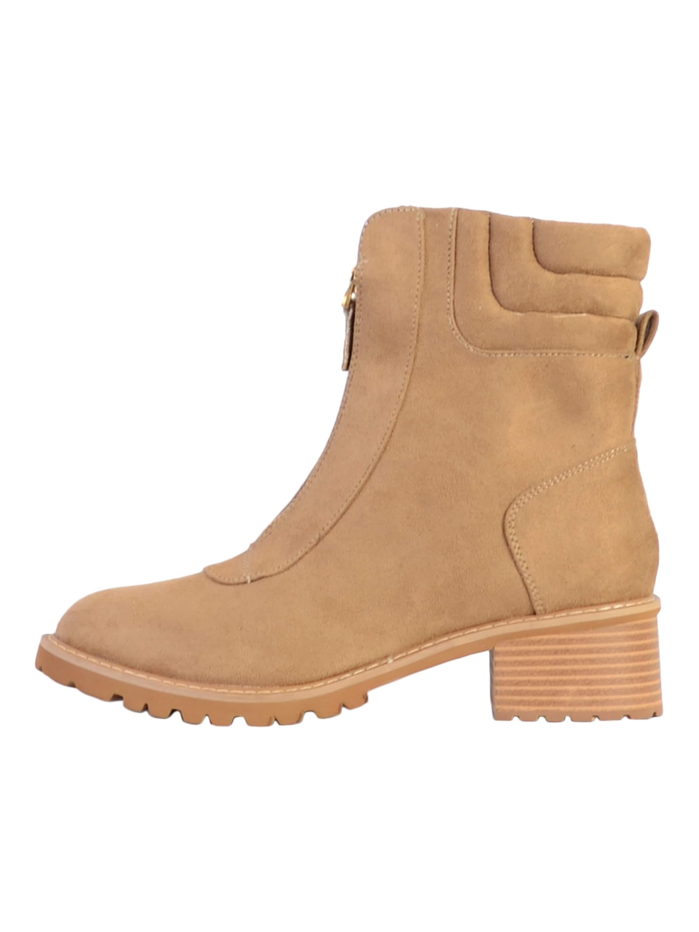 The Divine Factory Ankle boots 'Boot mit Reißverschluss' in Beige: front