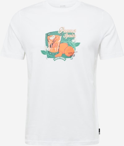 PUMA Functioneel shirt 'Summer of Spritz' in de kleur Smaragd / Oranje / Zwart / Wit, Productweergave