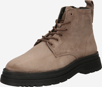 Marc O'Polo - Botas con cordones en beige: frente