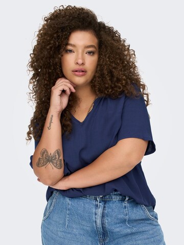 ONLY Carmakoma Bluse 'Ellie' in Blau