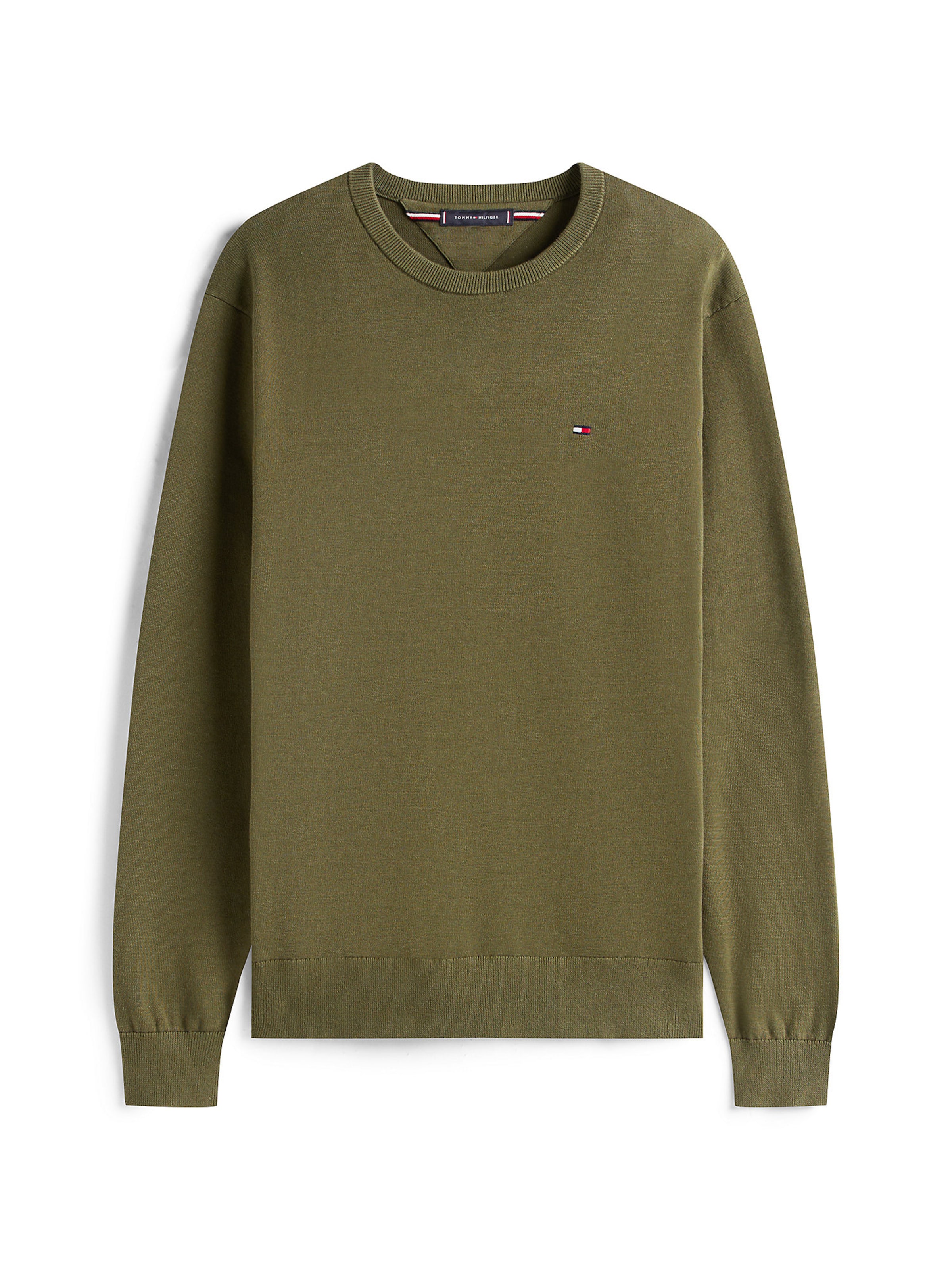 TOMMY HILFIGER Trui 'Essential' in Groen: voorkant