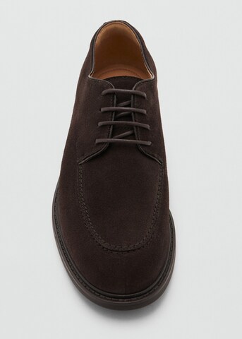 MANGO MAN Lace-Up Shoes 'Bordon' in Brown