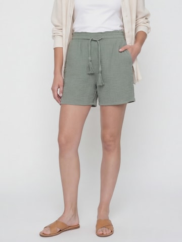 Antargoregular Hlače 'Women's Musselin Shorts' - zelena boja: prednji dio