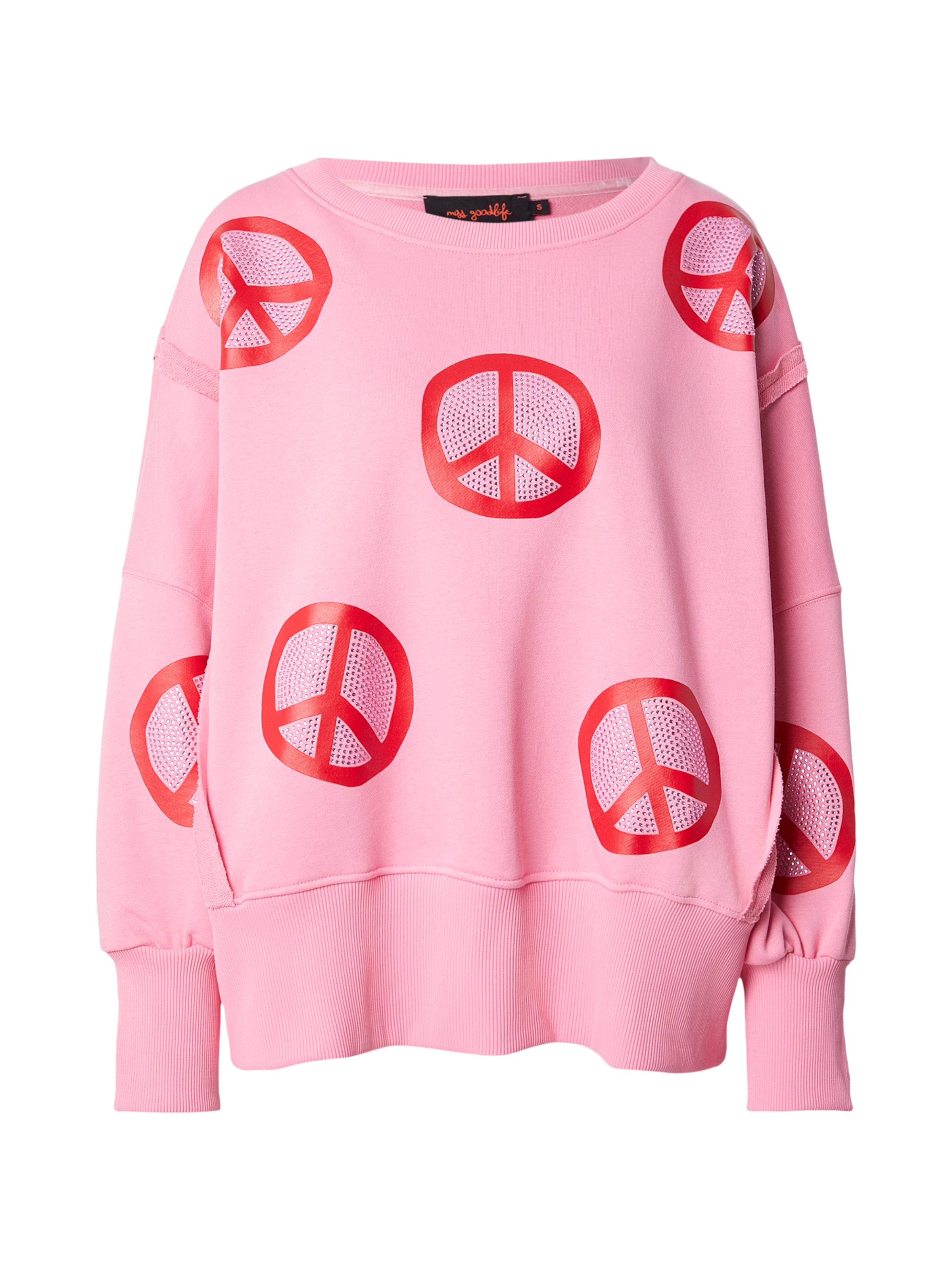 Sweat-shirt 'Peace' miss goodlife en rose : devant