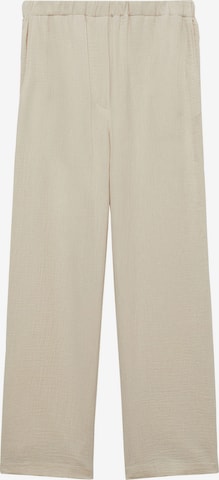 MANGO Wide leg Byxa 'GAUZA' i beige: framsida