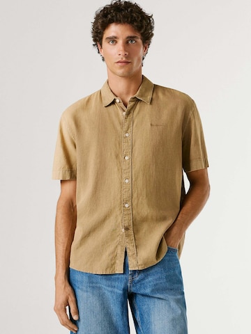 Coupe regular Chemise 'PERCY' Pepe Jeans en beige : devant