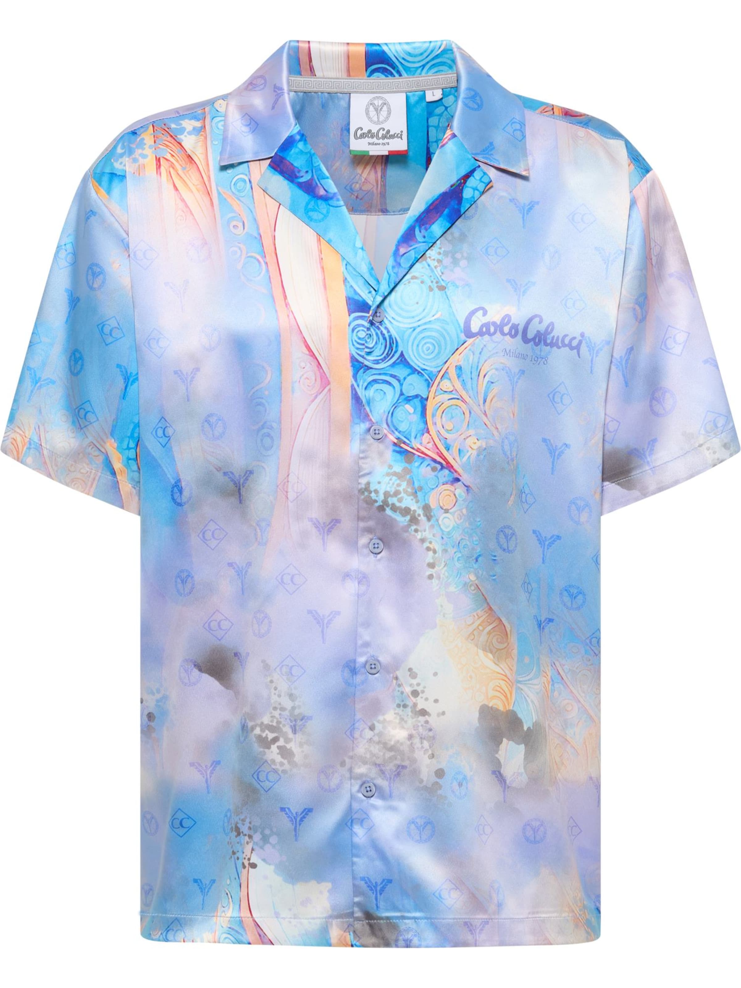 Carlo Colucci Comfort Fit Hemd 'Eikemann' in Blau: Vorderseite