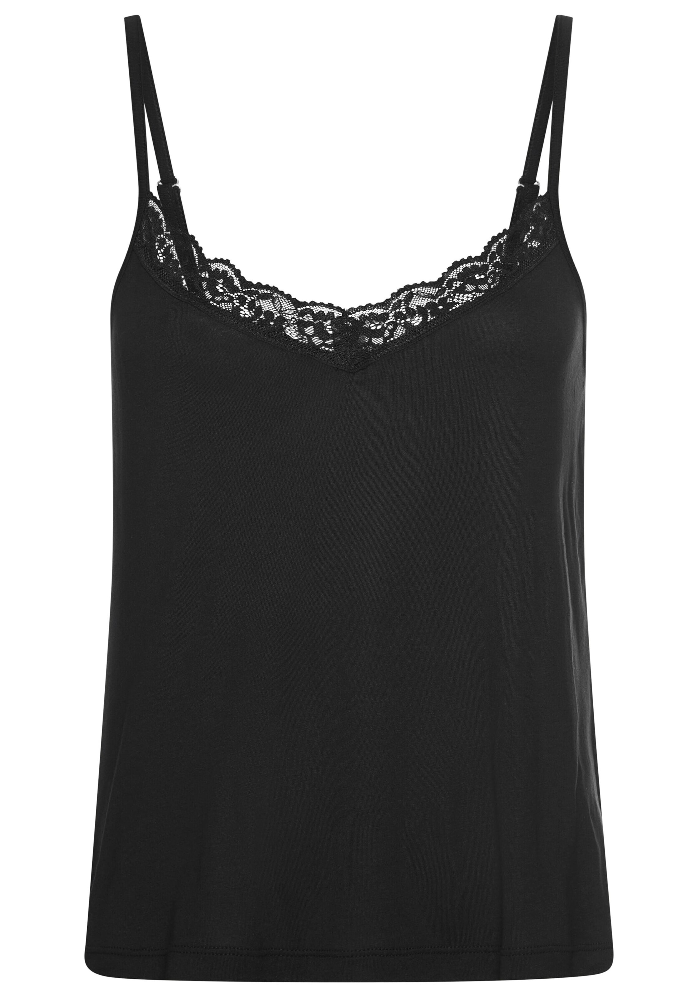 LASCANA - Camisa de pijama em preto: frente