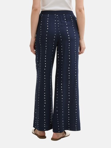 TOM TAILOR Wide leg Pleat-Front Pants 'Palazzo' in Blue