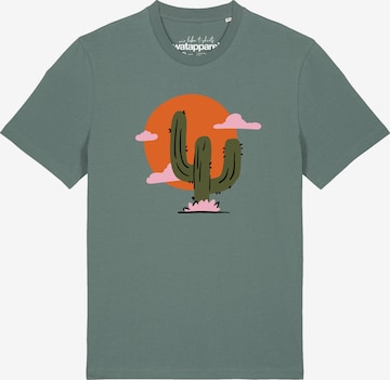 T-Shirt 'Kaktus Im Sonnenuntergang' Watapparel en vert : devant
