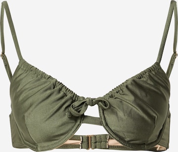 Cotton On Body T-shirt Bikini Top in Green: front