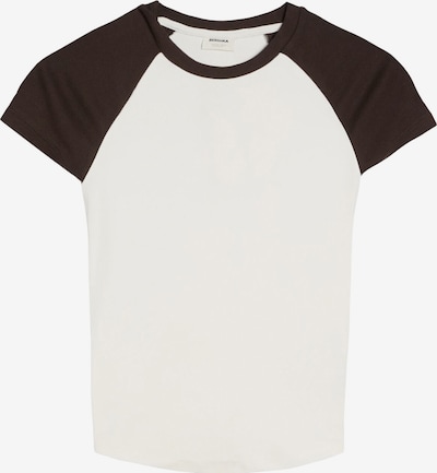 Bershka Paita koossa XS värissä suklaa / valkoinen, Tuotenäkymä