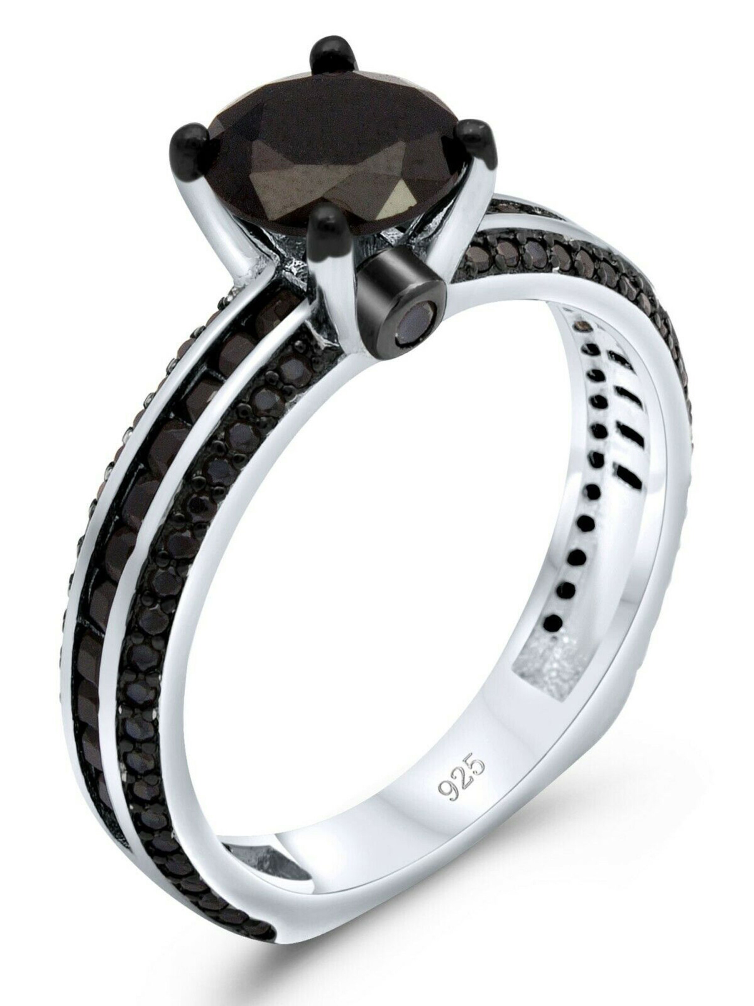 Tony Fein Ring 'Solitär' in Black: front