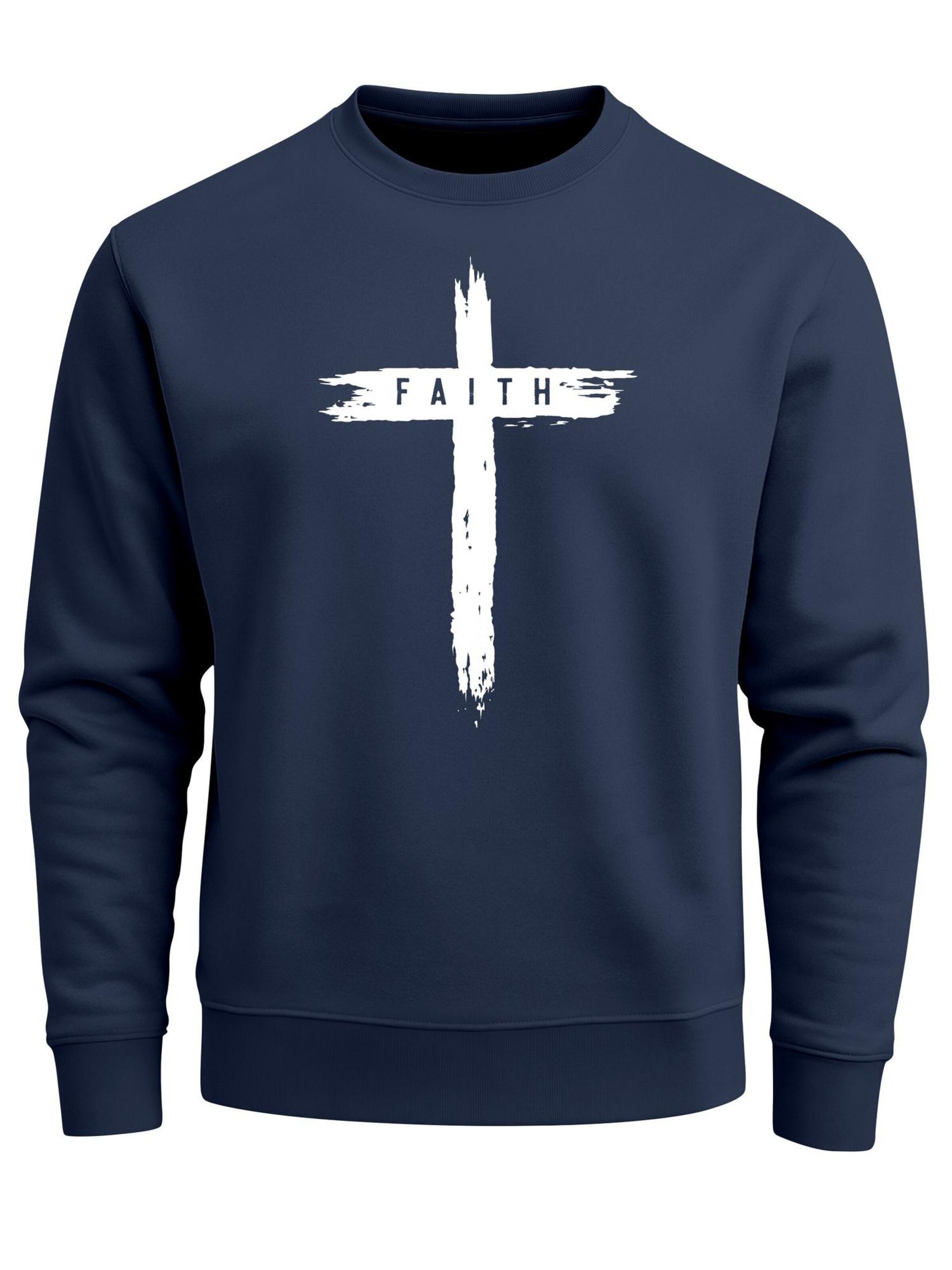 Neverless Sweatshirt 'Faith' in Blue: front