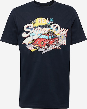 Superdry Póló - kék: elől