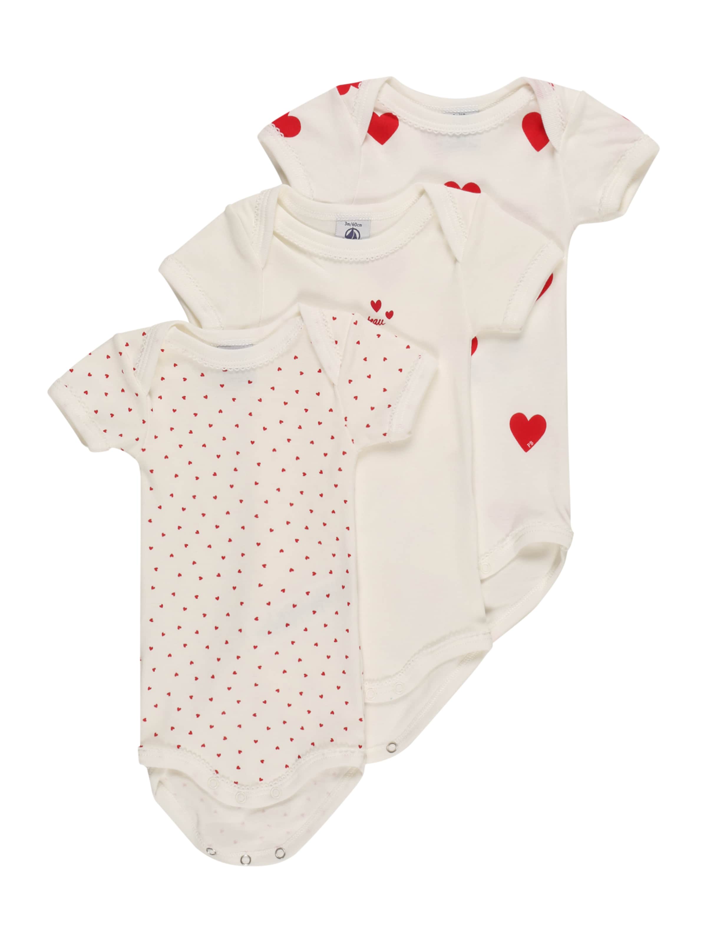 PETIT BATEAU Rompertje/body in Wit: voorkant