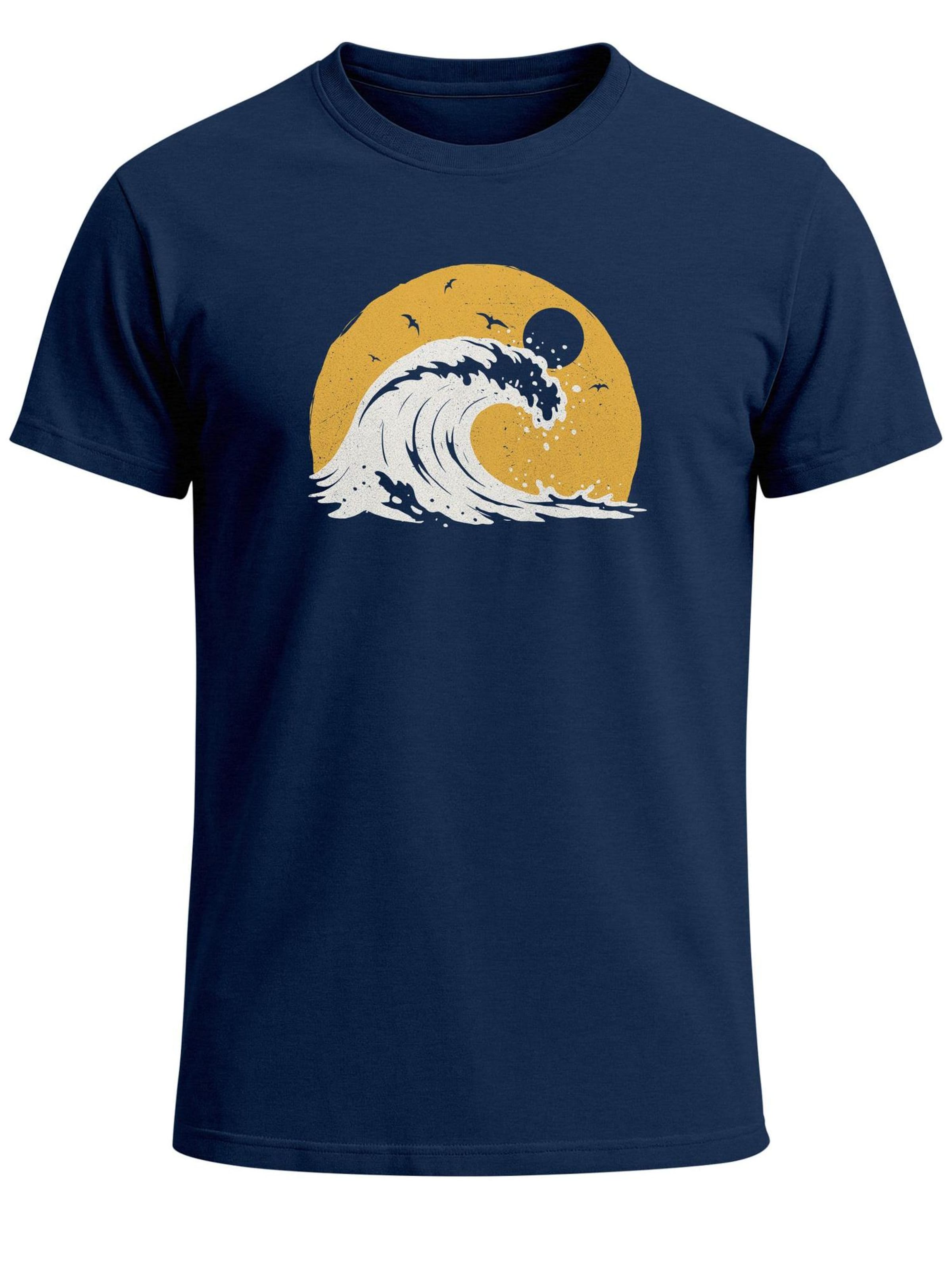 Neverless Shirt 'Wave Sun' in Blue: front