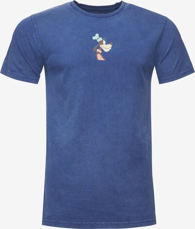 Recovered T-Shirt in ultramarinblau / hellblau / braun, Produktansicht