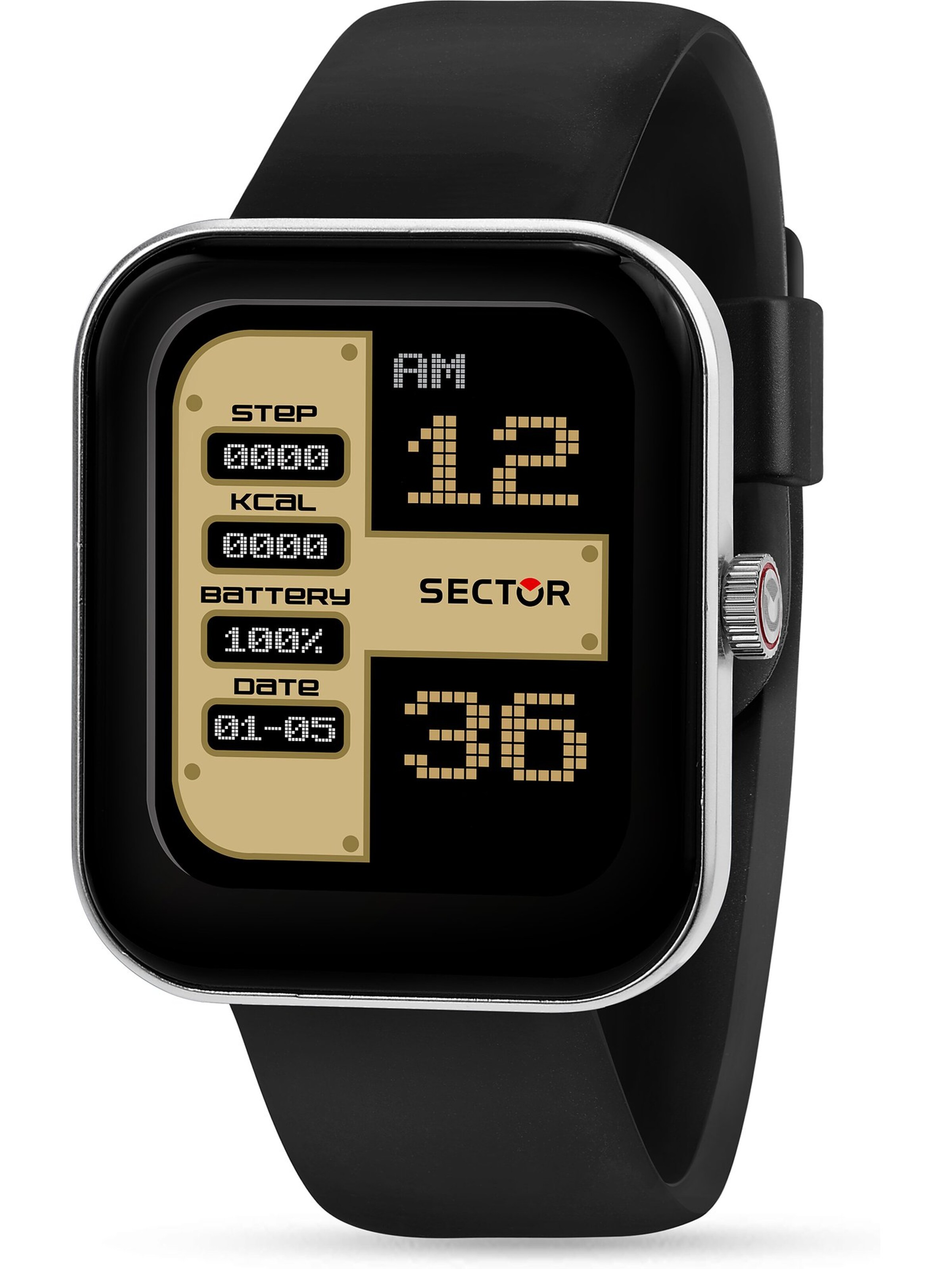 SECTOR Digitaluhr in Schwarz: Vorderseite