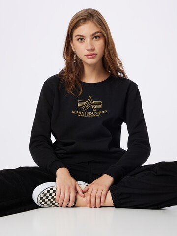 ALPHA INDUSTRIES Sweatshirt 'Embroidery' i svart: framsida