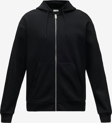 JJ Rebel - Sudadera con cremallera 'JREBCREST' en negro: frente