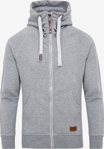 yazubi Zip-Up Hoodie 'Jacob' in Grey: front