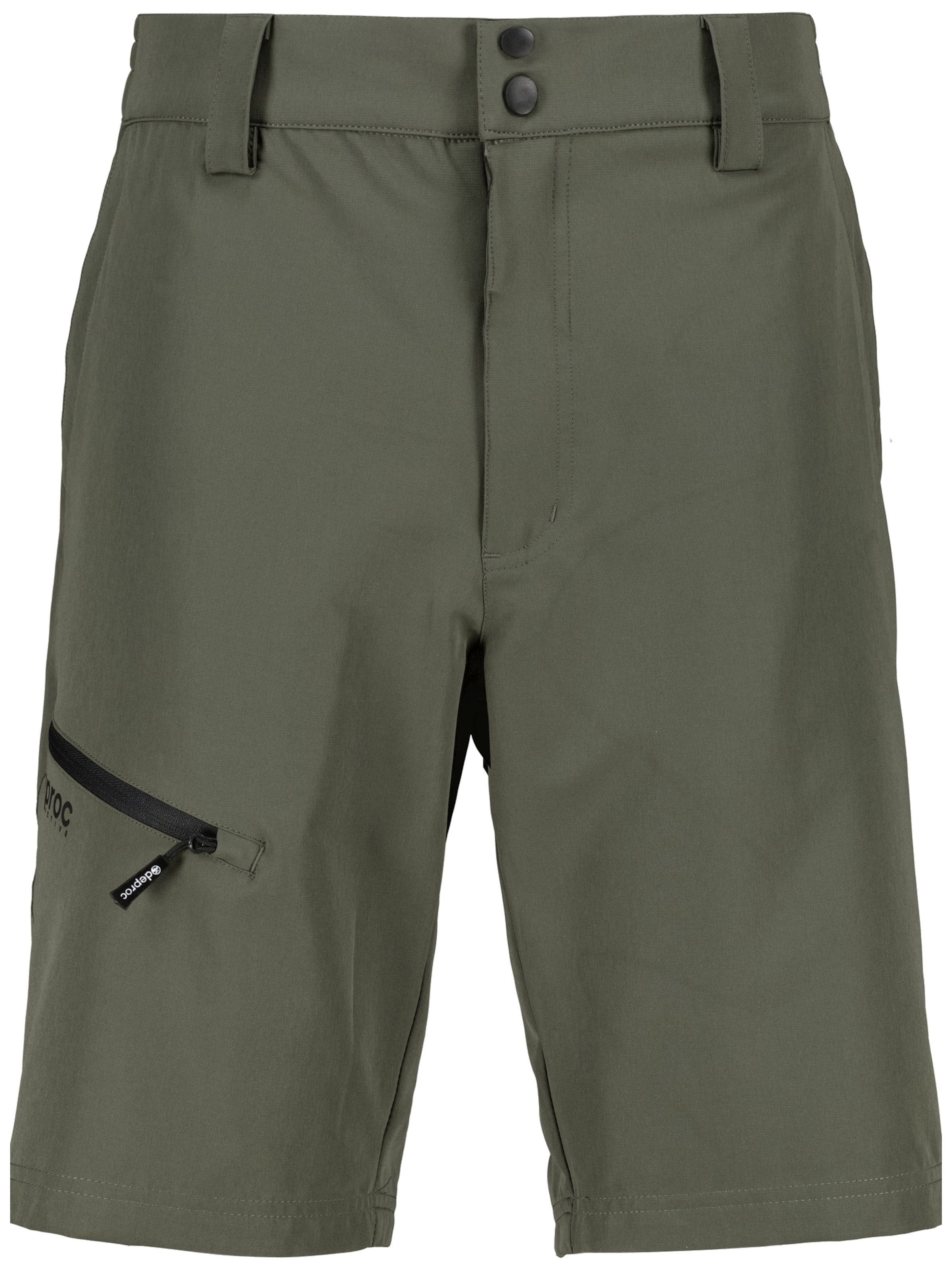 deproc Slimfit Udendørsbukser 'Trekkingshorts Kentville MEN Bermuda Outdoorhose Funktionshose Shorts' i grøn: forside