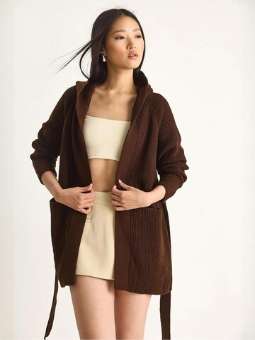Cardigan Bianco Lucci en marron