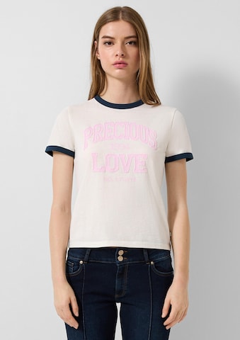 T-shirt QS en blanc : devant