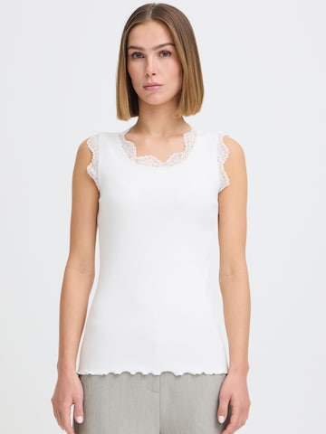 Oxmo - Top ' OXNSuna Lace ' em branco: frente