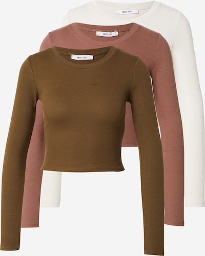 ABOUT YOU Paita 'Loretta' värissä kerma / ruosteenruskea / oliivi, Tuotenäkymä