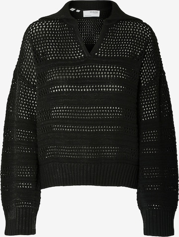 SELECTED FEMME Sweater 'FINA' in Black: front