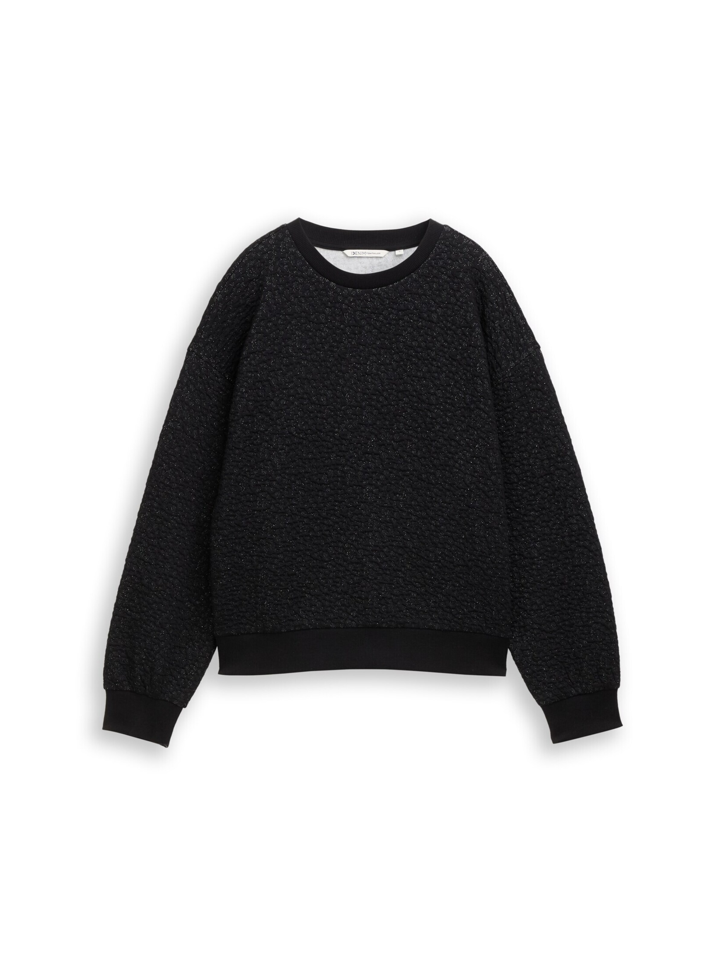 TOM TAILOR DENIM Sweatshirt in Black: front